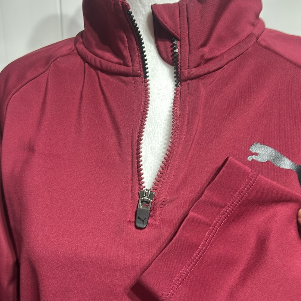 Puma maroon quarter zip light weight sweatshirt - Picture 3 of 6